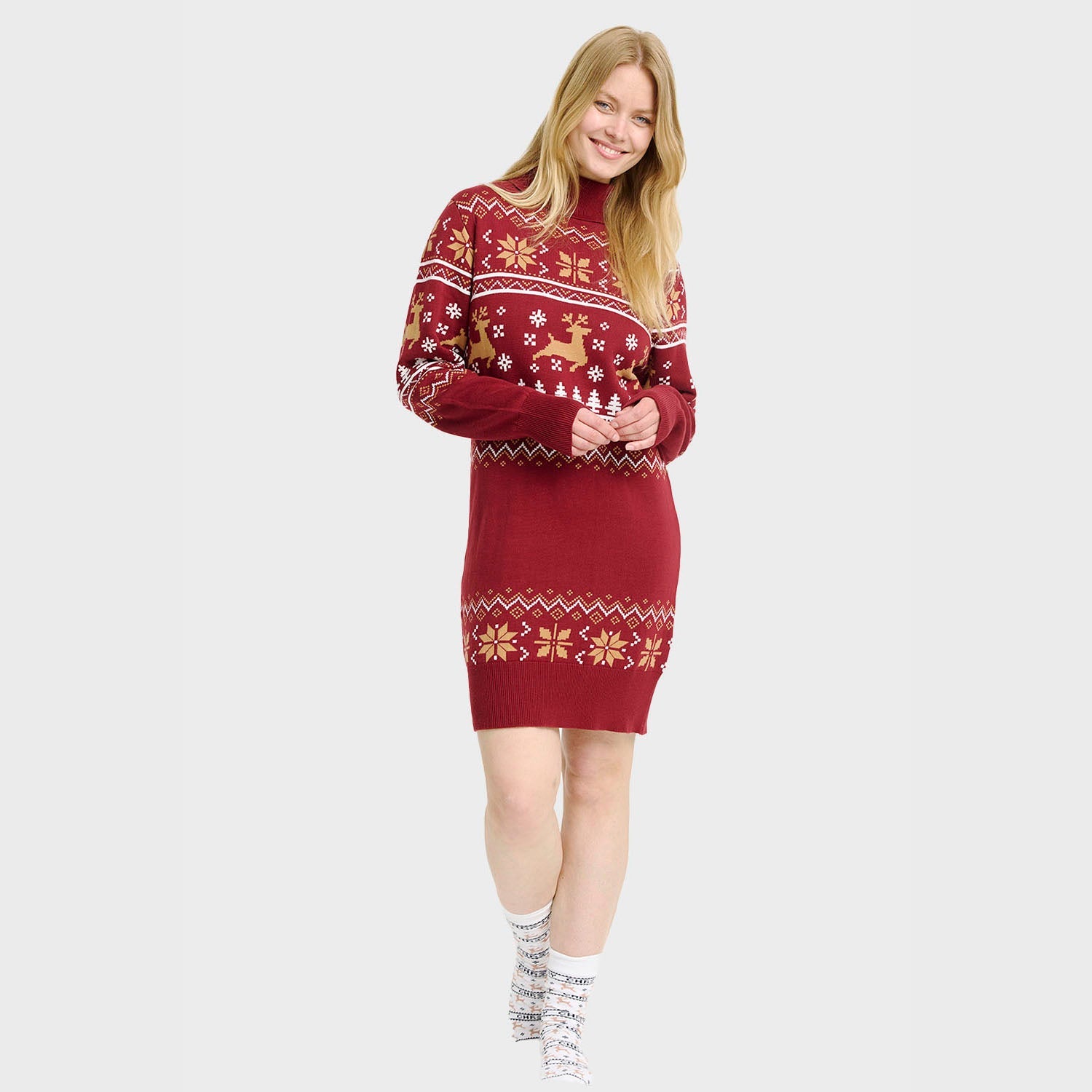 Turtleneck Christmas Dress β Women